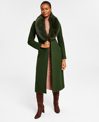 Женское пальто с поясом и воротником из искусственного меха Michael Kors