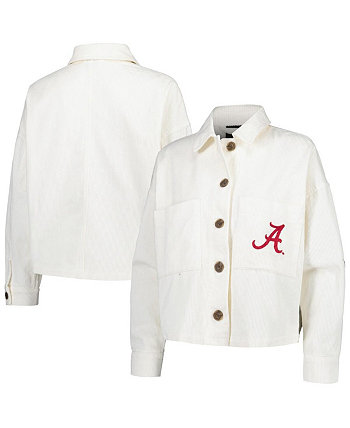Женская белая вельветовая куртка на пуговицах Alabama Crimson Tide Hype And Vice
