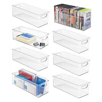 mDesign Plastic Office Supply Organizer, Storage Holder Bin, 8 Pack - Clear MDesign