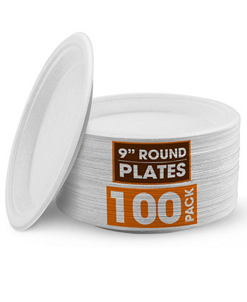 9 Inch Paper Plates, 100 Pack Cheer Collection