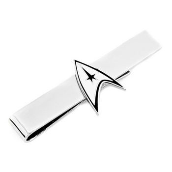 Мужская зажим для галстука с эмблемой Star Trek, серебристый, длина 6 см Cufflinks, Inc.