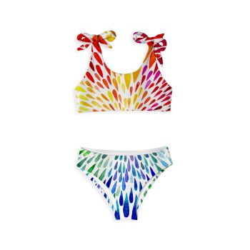 Little Girl's &amp; Girl's 2-Piece Happy Splash Bikini Set Stella Cove