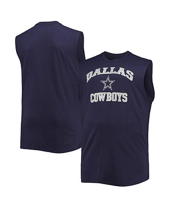Мужская темно-синяя майка Dallas Cowboys Big and Tall Muscle Profile