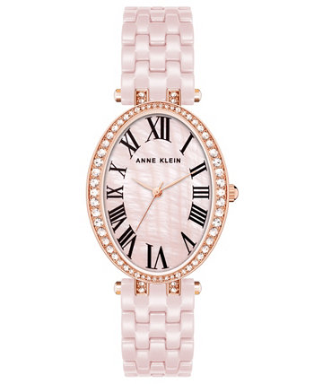 Женские кварцевые часы с браслетом из розовой керамики с тремя стрелками, 27 мм Anne Klein