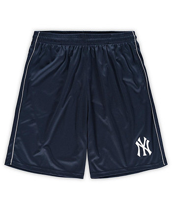 Мужские темно-синие шорты New York Yankees Big Tall Mesh Majestic