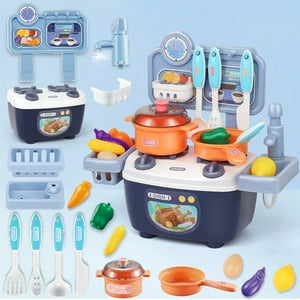 RRSCC Kids Kitchen Play Set,Interactive Kids Kitchen Play Set with Pretend Kitchen Toys,Realistic Sound Effects,and Simulated Functionality - Suitable for Toddlers Aged 2-12 Years RRSCC