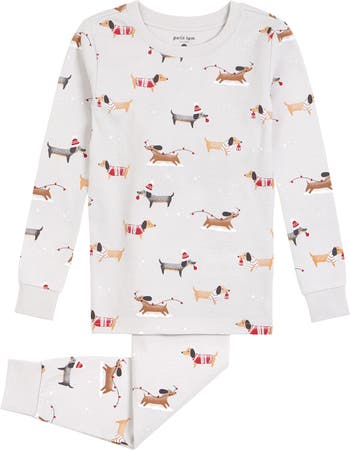 Kids' Holiday Hounds Fitted Two-Piece Cotton Pajamas Petit Lem