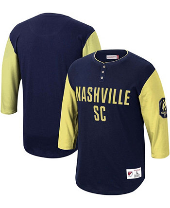 Мужская темно-синяя золотистая рубашка с рукавами 3,4 Nashville Sc Franchise Player Mitchell & Ness
