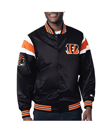 Men's Black Cincinnati Bengals Satin Full-Snap Varsity Jacket Starter