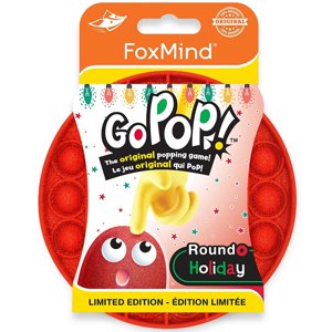 Go Pop! Roundo - Holiday Glitter Red - The Original Popping Game, 3IN1: Fidget Toy, Solo, 2 Player - Stress Reliever, Ages 5+, 1-2 Players FoxMind