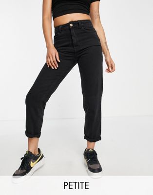 Черные джинсы мам с завышенной талией New Look Petite New Look Petite