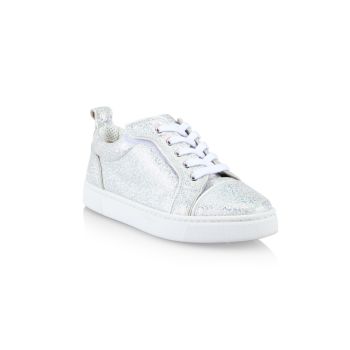 Little Kid's &amp; Kid's Funny to Flat Glitter Sneakers Christian Louboutin