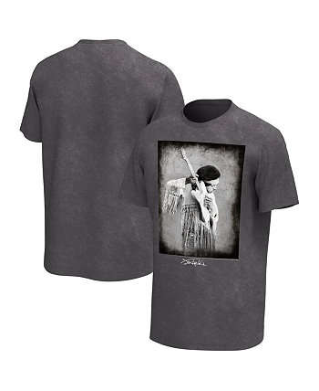 Мужская черная потертая футболка с рисунком Jimi Hendrix Woodstock Philcos