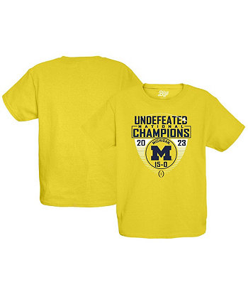 Непобедимая футболка с участием команды Big Boys Maize Michigan Wolverines College Football, плей-офф национальных чемпионов 2023 года Blue 84