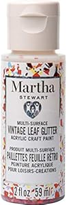 Martha Stewart Crafts Family Friendly Multi-Surface Vintage Leaf Glitter Acrylic Craft Paint, Blue Raspberry Martha Stewart