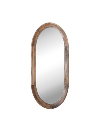 Настенное зеркало в овальной деревянной раме, натуральное 3R Studio