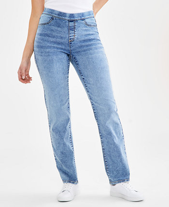 Женские прямые джинсы со средней посадкой без застежки, созданные для Macy's Style & Co