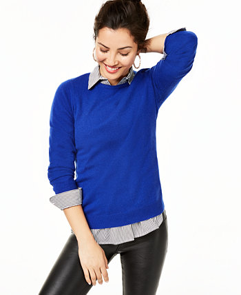 Кашемировый свитер с круглым вырезом в стандартном и миниатюрном стиле, созданный для Macy's Charter Club
