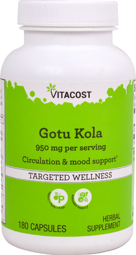 Vitacost Gotu Kola -- 950 мг на порцию -- 180 капсул Vitacost