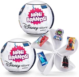 5 Surprise Disney Mini Brands Collectible Toys by ZURU - Great Stocking Stuffers - Disney Store Edition, 2 Capsules of 5 Mystery Toys for Kids, Teens, and Adults (Amazon Exclusive) 5 Surprise