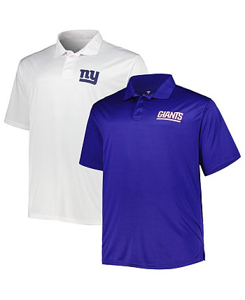 Мужской комплект из двух однотонных рубашек-поло Royal and White New York Giants Big and Tall Fanatics
