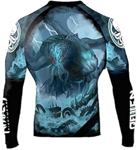 Raven Fightwear Men's The Great Old One Cthulhu Rash Guard MMA BJJ Black Raven Fightwear