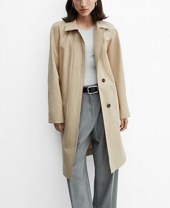 Women's Belted Cotton Trench Coat MANGO