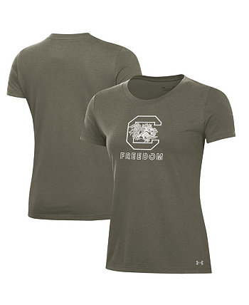 Женская оливковая футболка South Carolina Gamecocks Freedom Performance Under Armour