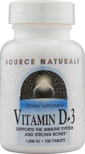 Source Naturals Витамин D-3 – 1000 МЕ – 100 таблеток Source Naturals