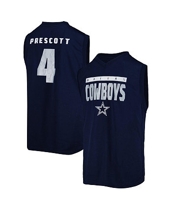 Темно-синяя футболка Youth Boys Dak Prescott Dallas Cowboys Fast Track с v-образным вырезом Outerstuff