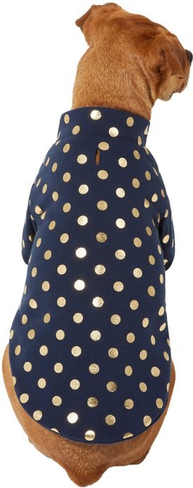 Frisco Lightweight Gold Dotted Dog & Cat Jacket, Navy Frisco