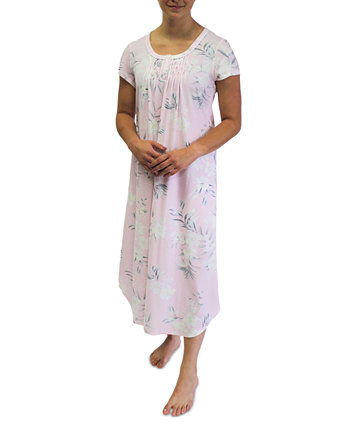 Ночная рубашка больших размеров с короткими рукавами и цветочным принтом Miss Elaine