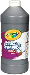 Краска Crayola для детей, смываемая темперная, черная, безопасная и нетоксичная, 32 унции, бутылка с дозатором Crayola