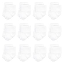 Luvable Friends Unisex Baby Newborn and Baby Terry Socks, White Luvable Friends