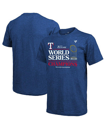 Мужская футболка Tri-Blend Royal Texas Rangers 2023 World Series Champions Locker Room Majestic