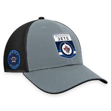 Men's Fanatics Branded  Gray/Black Winnipeg Jets Authentic Pro Home Ice Trucker Adjustable Hat Fanatics