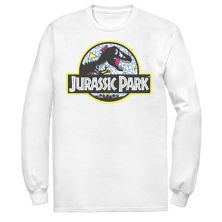 Синяя мужская футболка с логотипом Jurassic Park в стиле ретро и классическим дизайном Jurassic Park