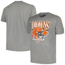 Men's New Era  Gray Cleveland Browns Big & Tall Helmet T-Shirt New Era