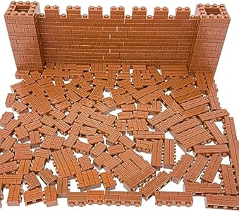 265 Pieces Reddish Brown Masonry Profile Bricks Set Building Blocks for Bulk Brick Wall Parts and Pieces City Castle Medieval Compatible with Major Building Toy Brands Including Lego Minizfigs