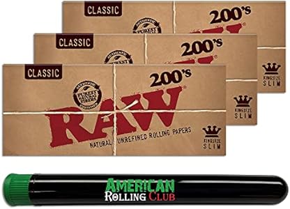 RAW Classic 200's | Бумага для сигарет King Size Slim, 600 штук, 3 упаковки с ARC Roll With Us Depot