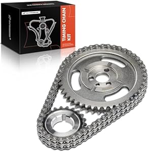 A-Premium Engine Timing Chain Kit W/Sprocket [fits OHV, 6/8Cyl] Compatible with Chevy & GMC Vehicles fits for Camaro, Malibu, Nova, C/K/G Class, Jimmy, Blazer, P30, Sprint, Replace# 3735412, 3735413 A-Premium