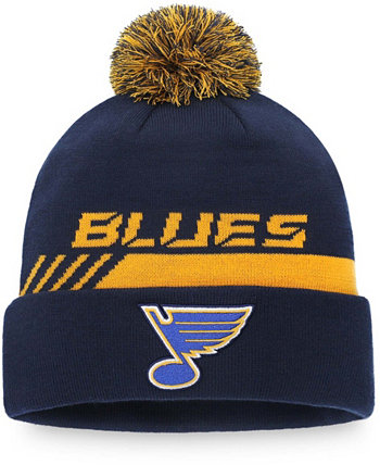 Мужская вязаная шапка с манжетами и манжетами для мужской раздевалки St. Louis Blues под брендом Fanatics Authentic Pro Team Lids