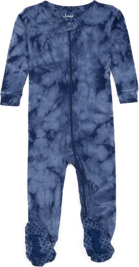 Темно-синяя пижама со ступнями с принтом тай-дай Leveret
