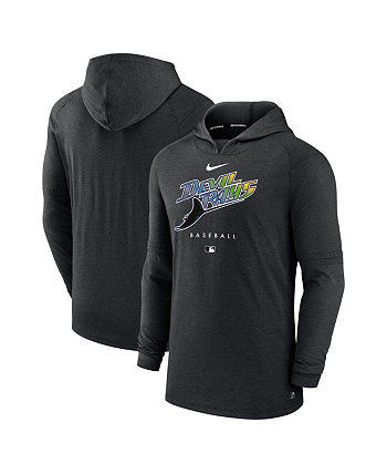 Men's Heather Black Tampa Bay Rays Authentic Collection Early Work Tri-Blend Performance Pullover Hoodie Nike