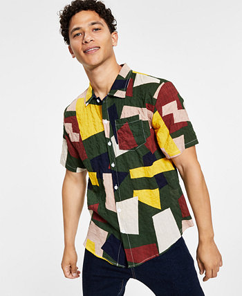 Мужская рубашка с геометрическим принтом Denim Bay