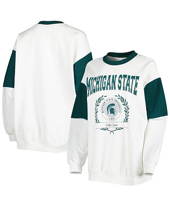 Женская белая толстовка с пуловером Michigan State Spartans It's A Vibe Dolman Gameday Couture