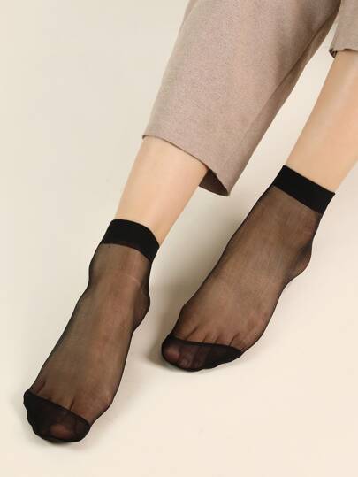 10 пар Сетчатые носки прозрачный SHEIN
