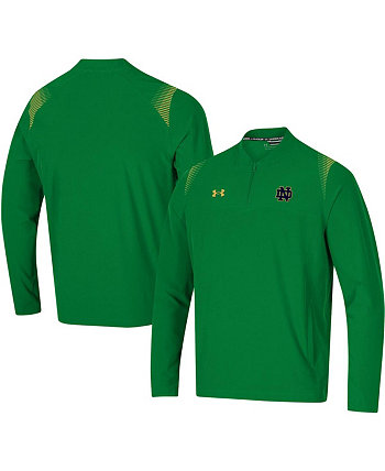 Зеленая мужская куртка Notre Dame Fighting Irish 2021 Sideline Motivate с молнией в полоску Under Armour