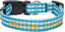 Boulevard Personalized Gingham Dog Collar Boulevard