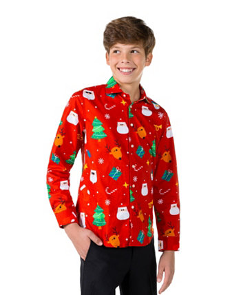 Рубашка с длинными рукавами и рождественским праздником для больших мальчиков OppoSuits